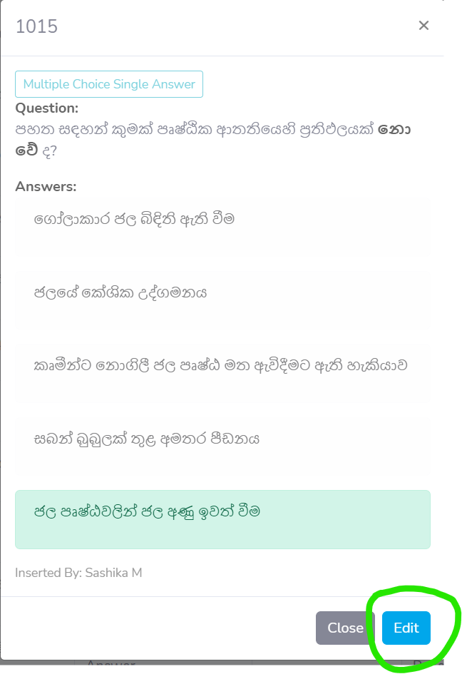 Edit Question