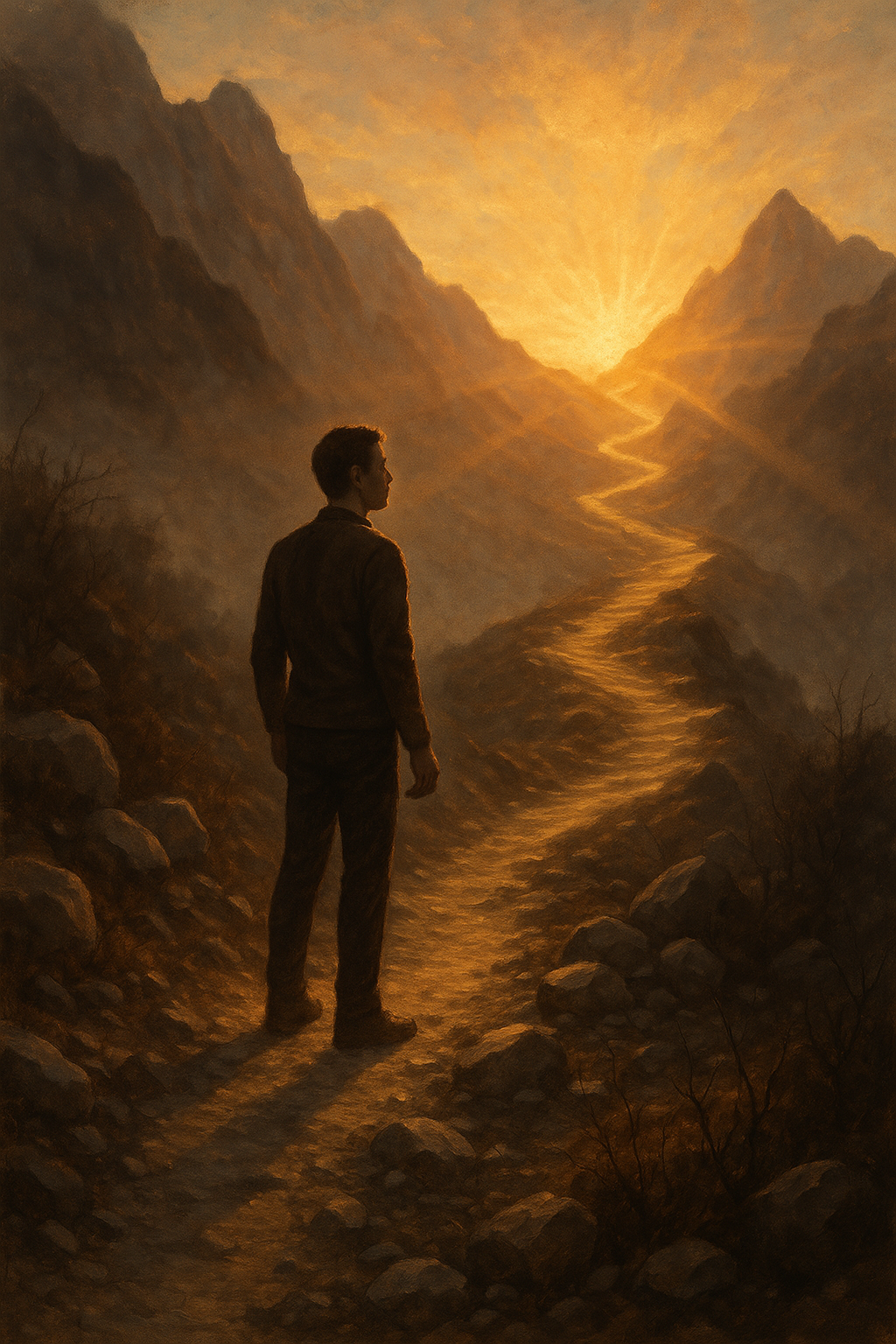 Illustration of personal growth and resilience — emphasizing the importance of self-management and challenging yourself to become stronger and more grounded